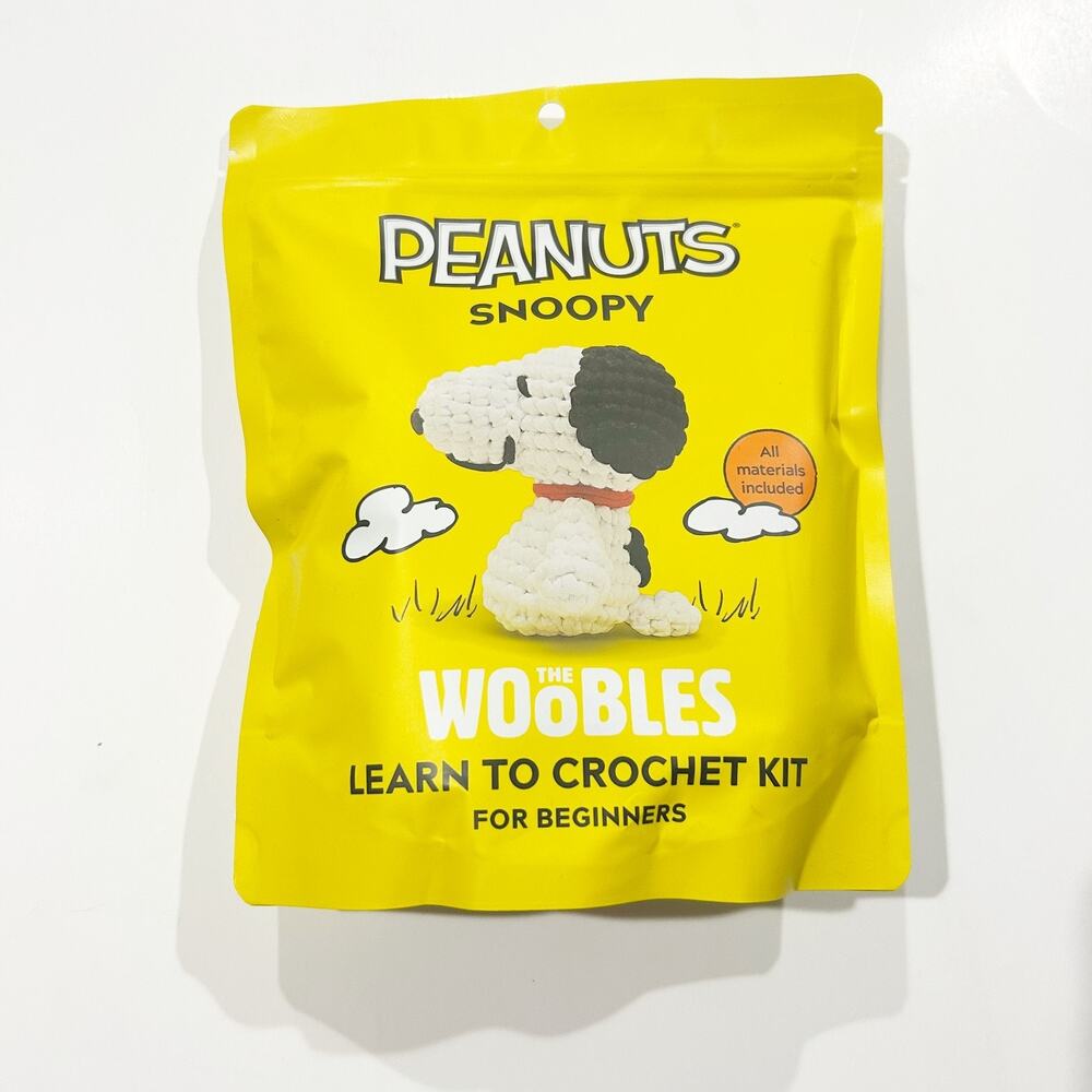 Woobles SNOOPY Beginners Crochet Kit NEW Unopened Hook Pattern Dog Beagle Gift